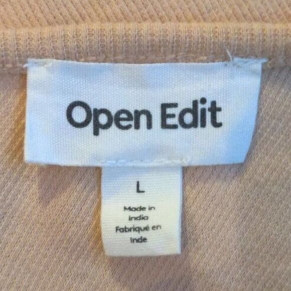 Open Edit Womens Crop Top One Shoulder Tan Ochre Ribbed Knit Size L NEW - Picture 8 of 12